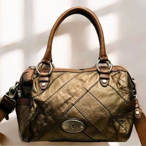Fossil Bronzed Leather Handbag
